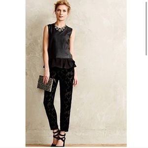 Anthropologie Velvet Printed Pants